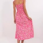 Robe Fleurie Rose Longue Ete Fendue 2