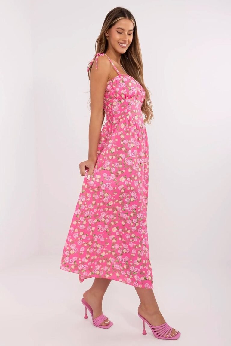 Robe Fleurie Rose Longue Ete Fendue