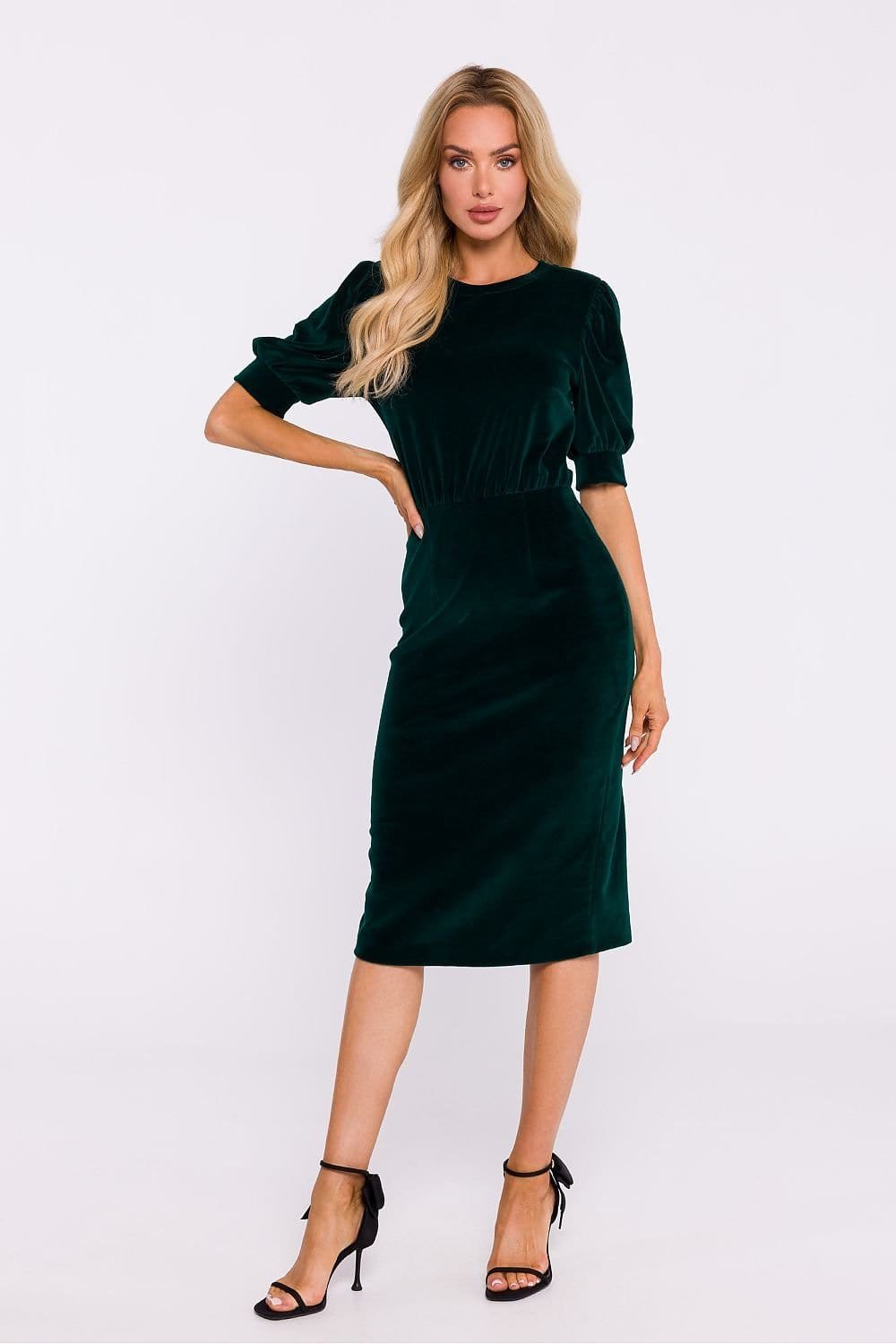 Robe Fourreau Midi Chic Manches Longues