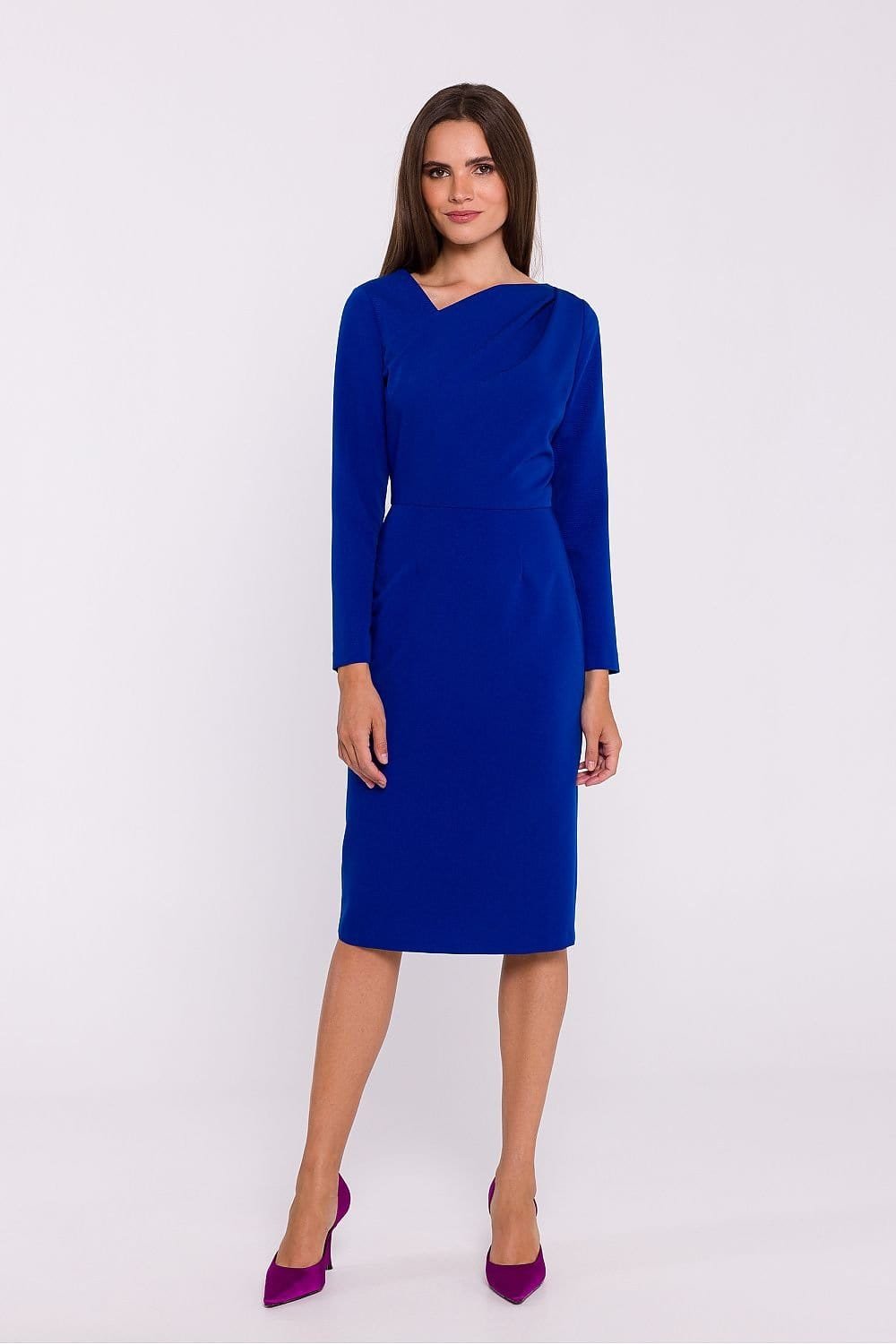 Robe Fourreau Midi Manche Longue 3