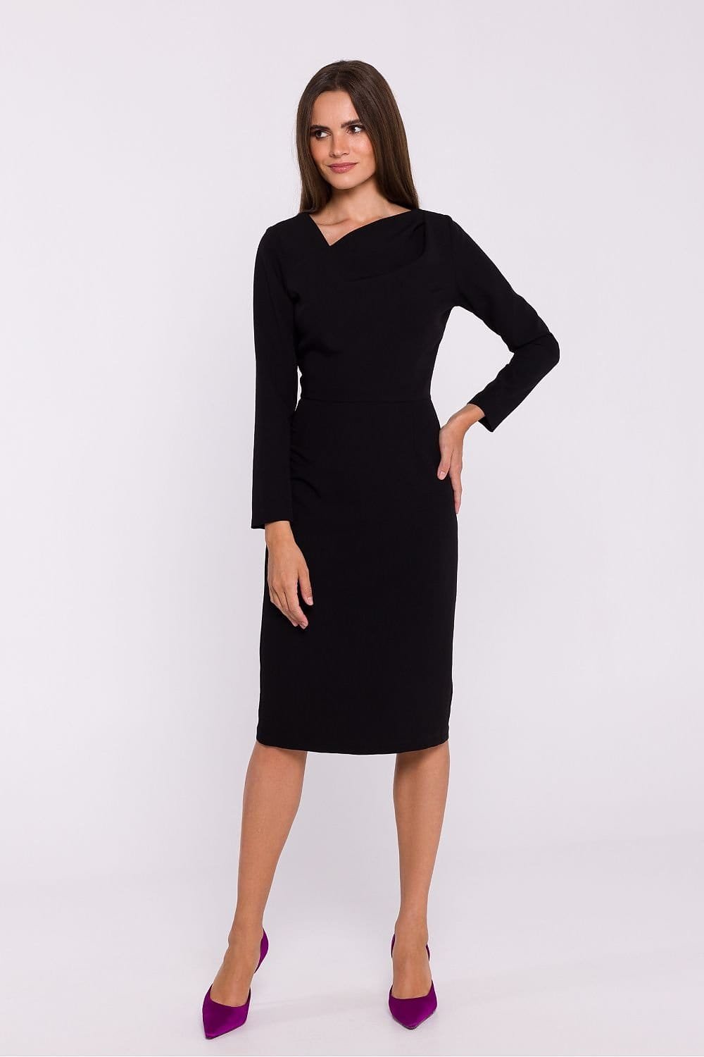 Robe Fourreau Midi Manche Longue 6