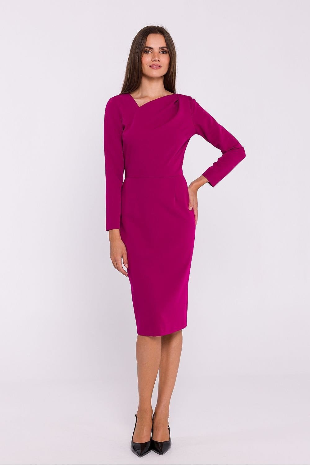 Robe Fourreau Midi Manche Longue 9