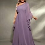 Robe Grande Taille Violette Epaule Denudee 3