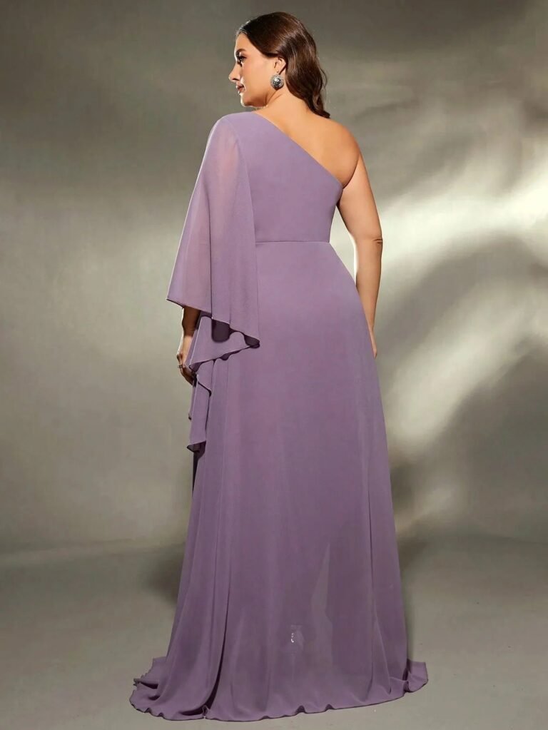 Robe Grande Taille Violette Epaule Denudee