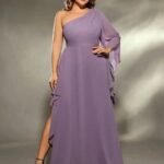Robe Grande Taille Violette Epaule Denudee Violette 44