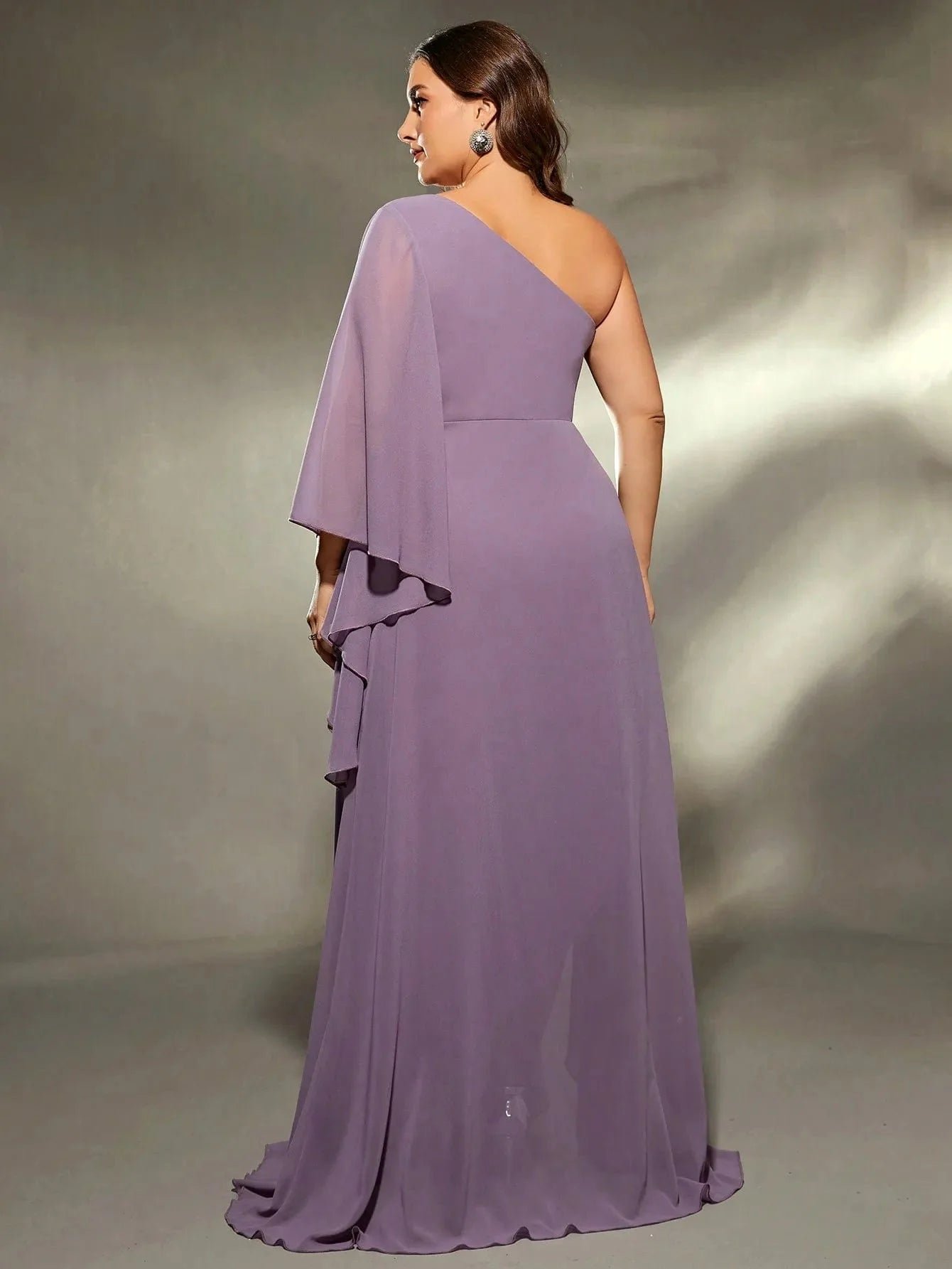 Robe Grande Taille Violette Epaule Denudee