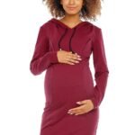 Robe Grossesse Sweat Bordeaux 2