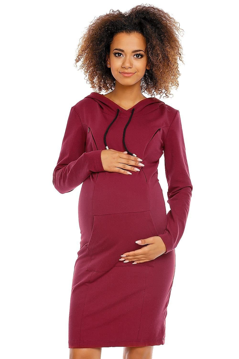 Robe Grossesse Sweat Bordeaux 2