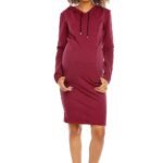Robe Grossesse Sweat Bordeaux 3