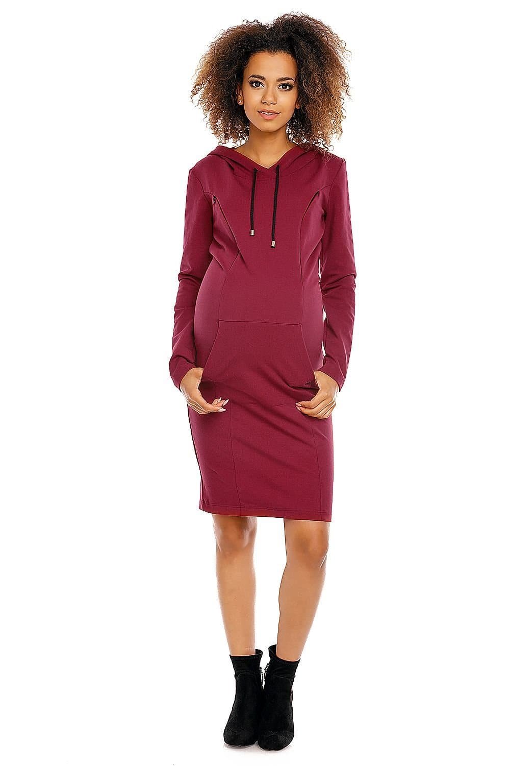 Robe Grossesse Sweat Bordeaux 3