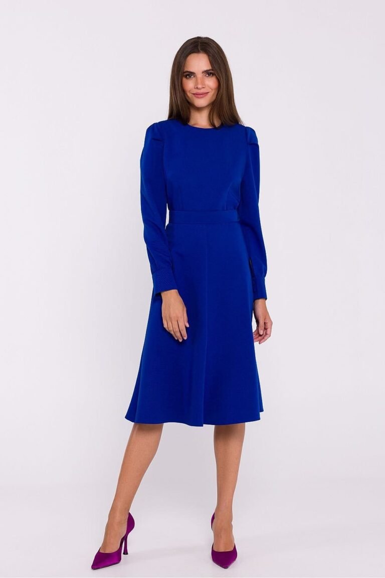 Robe Habillee Chic Manches Longues Bleu S