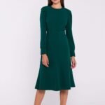 Robe Habillee Chic Manches Longues Vert S
