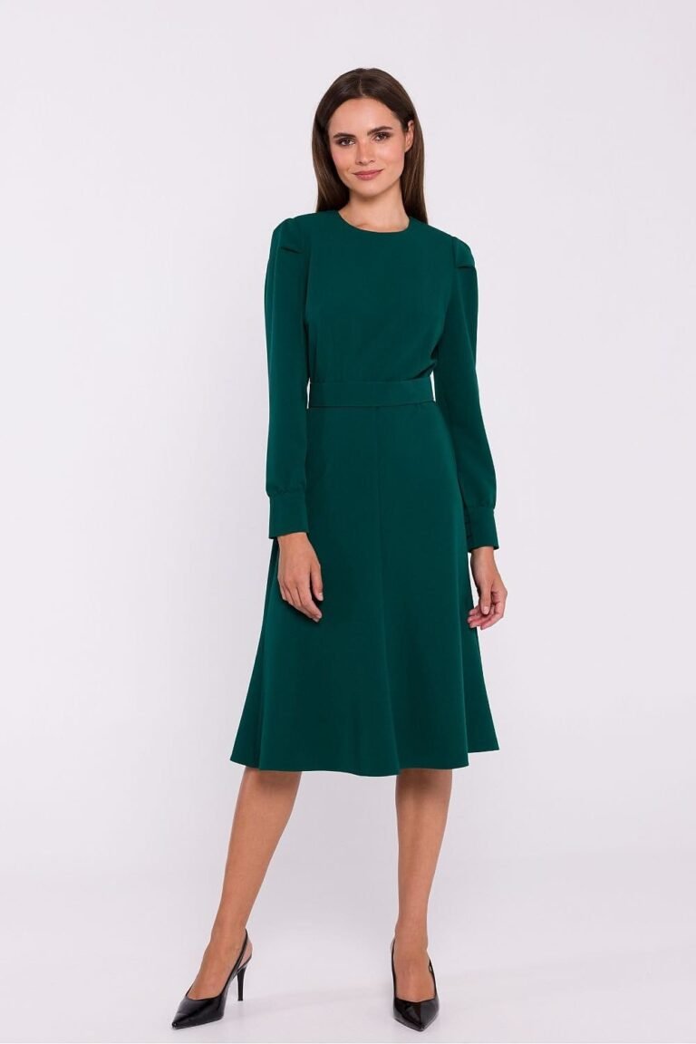 Robe Habillee Chic Manches Longues Vert S