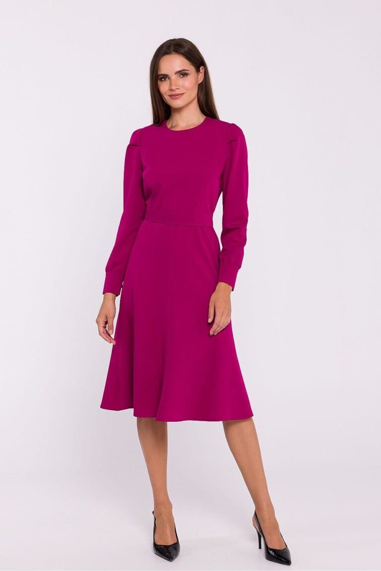 Robe Habillee Chic Manches Longues Violet S