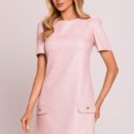 Robe Habillee Courte Style Retro Rose Poudre S