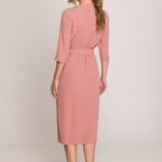 Robe Habillee Midi Droite Manches 3 4 10