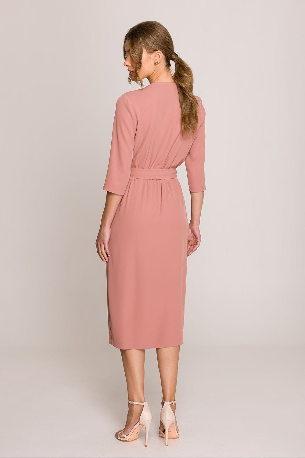 Robe Habillee Midi Droite Manches 3 4 10