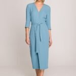 Robe Habillee Midi Droite Manches 3 4
