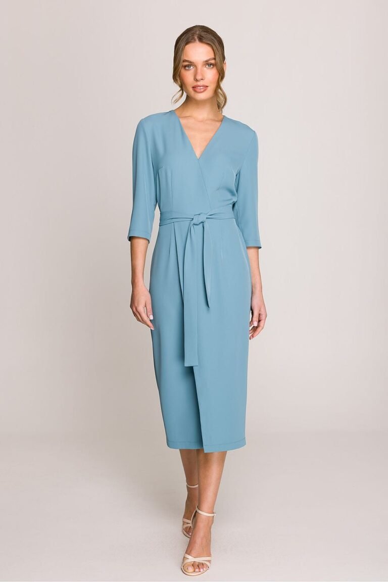 Robe Habillee Midi Droite Manches 3 4