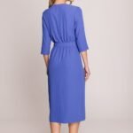 Robe Habillee Midi Droite Manches 3 4 8