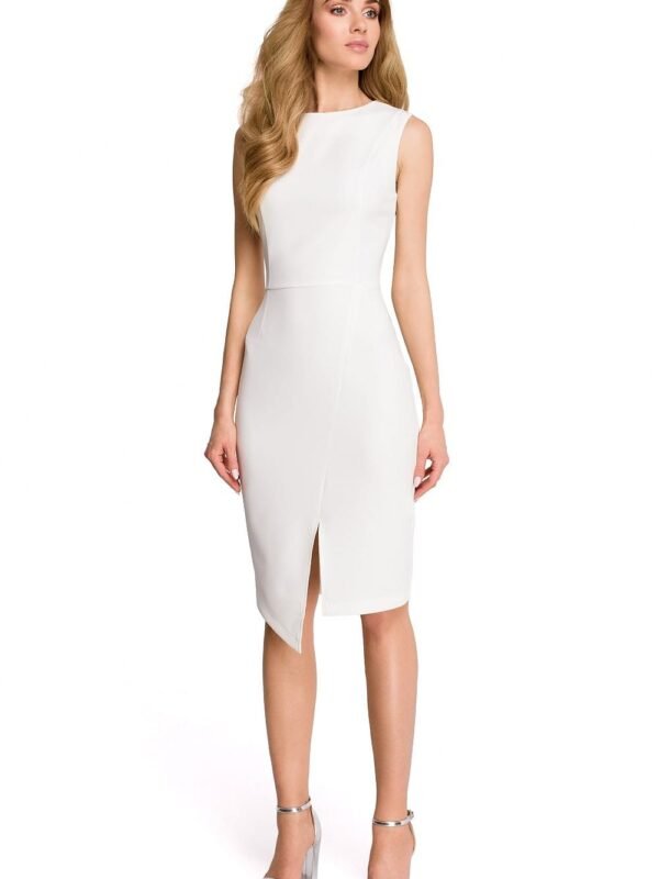 Robe Habillee Midi Sans Manches Blanc S