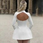 Robe Habillee Mini Dos Nu Manches Longues 5