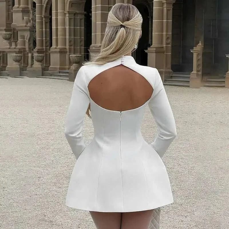 Robe Habillee Mini Dos Nu Manches Longues 5