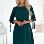 Robe Habillee Nouee A Larriere Vert Emeraude S