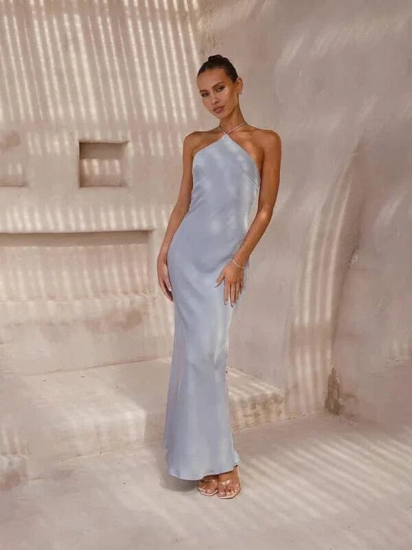Robe Invitee De Mariage Chic Bleu Pastel Bleu Pastel S