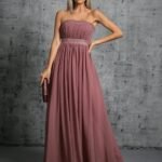 Robe Invitee De Mariage Chic Longue Mauve Rose S