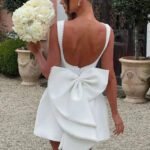Robe Invitee De Mariage Courte Dos Nu Blanc S