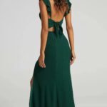 Robe Invitee De Mariage Dos Nu Vert S