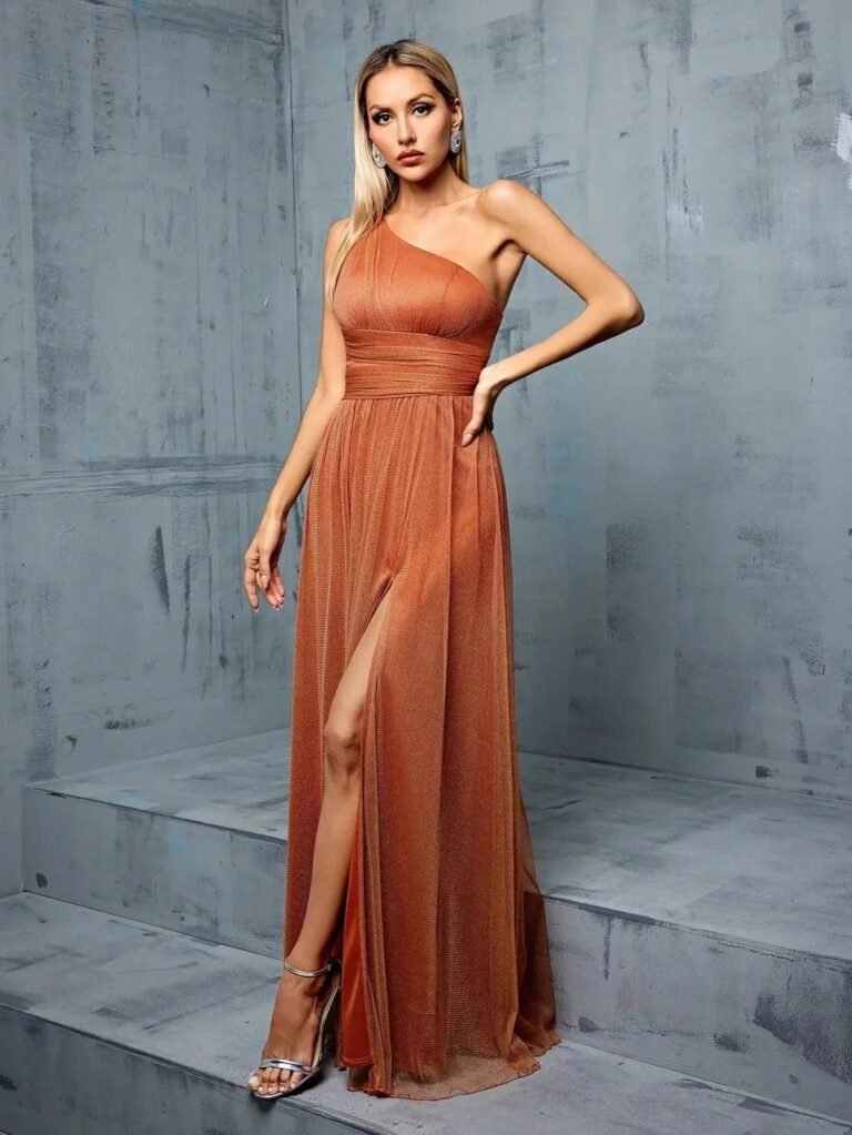 Robe Invitee De Mariage Epaule Denudee Terracotta S