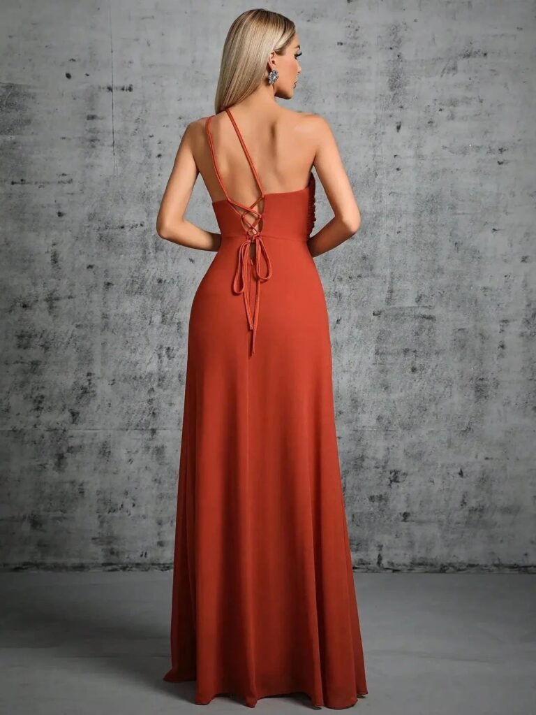 Robe Invitee De Mariage Fendue Fluide Chic 5