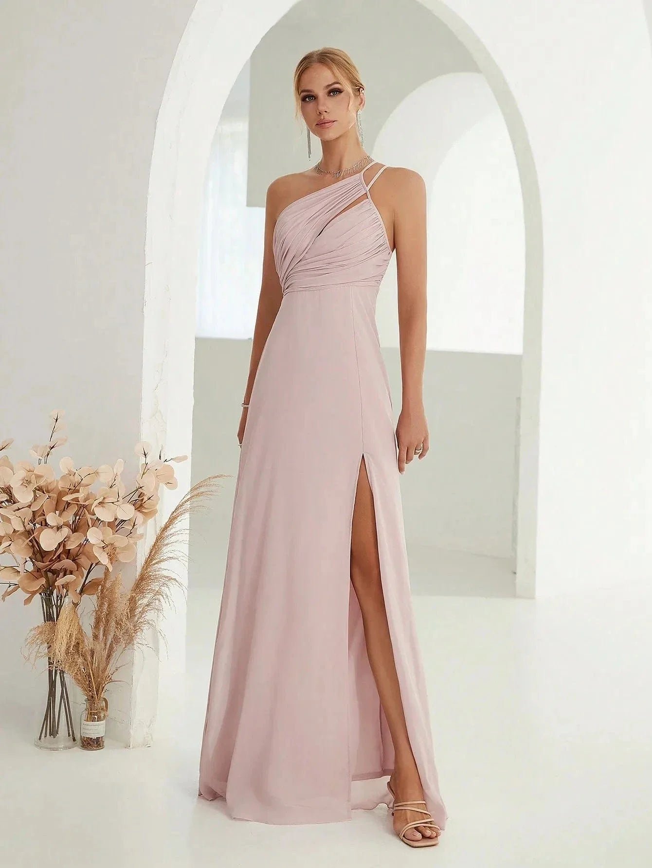 Robe Invitee De Mariage Fendue Fluide Chic 7
