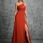 Robe Invitee De Mariage Fendue Fluide Chic Terracotta S