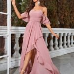 Robe Invitee De Mariage Fluide Asymetrique 2