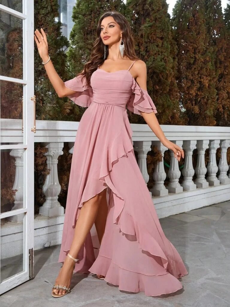 Robe Invitee De Mariage Fluide Asymetrique 2