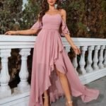 Robe Invitee De Mariage Fluide Asymetrique 3