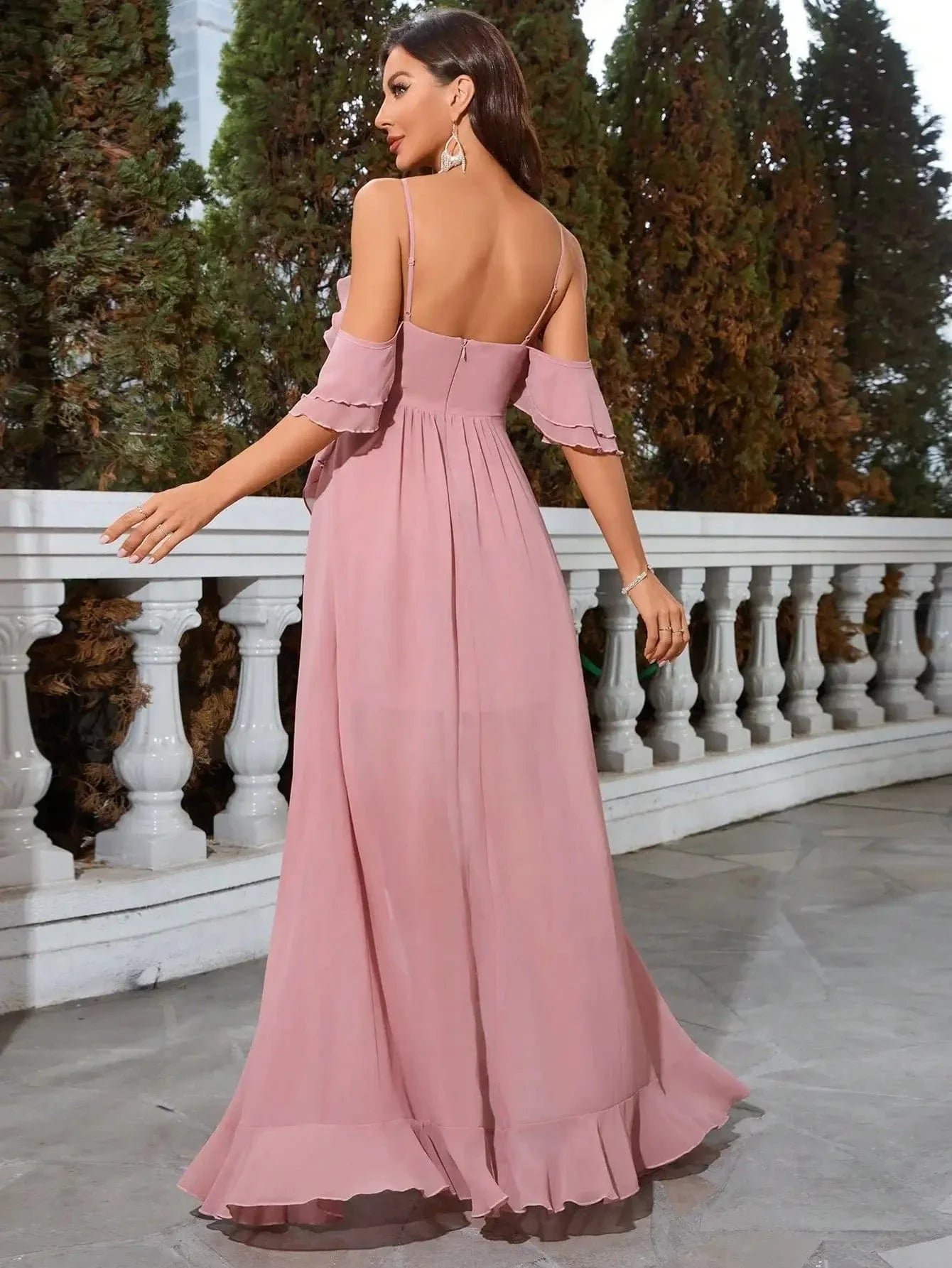 Robe Invitee De Mariage Fluide Asymetrique