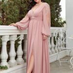 Robe Invitee De Mariage Grande Taille Manche Longue 7