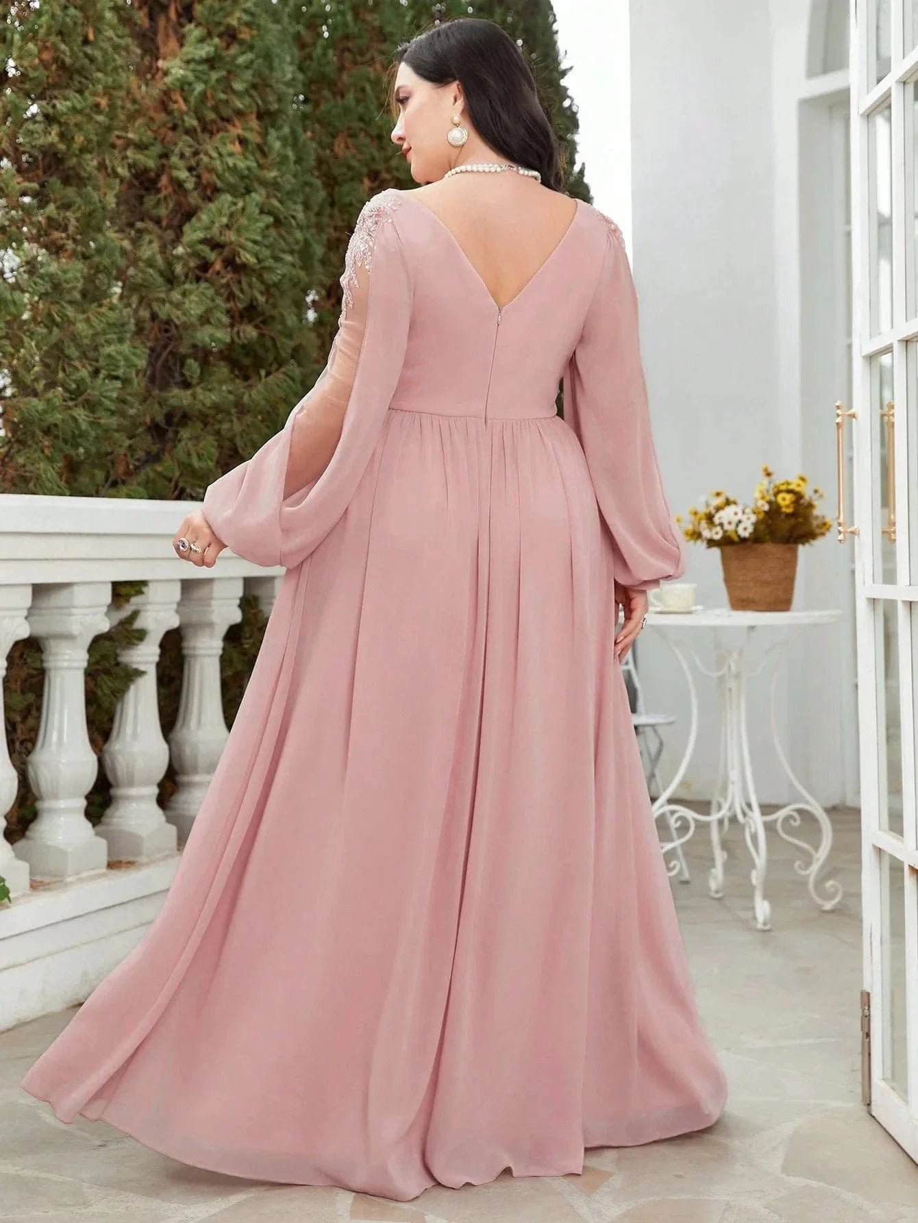 Robe Invitee De Mariage Grande Taille Manche Longue