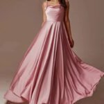 Robe Invitee De Mariage Vert Emeraude Rose 32