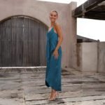 Robe Invitee Mariage Chic Bleu Canard 3
