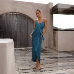 Robe Invitee Mariage Chic Bleu Canard Bleu Canard S
