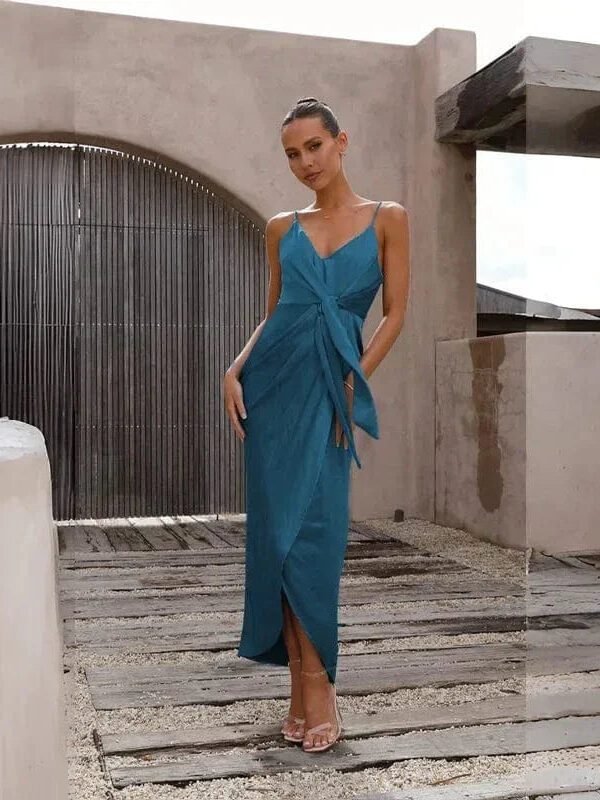 Robe Invitee Mariage Chic Bleu Canard Bleu Canard S