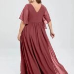 Robe Invitee Mariage Grande Taille Mauve Rose