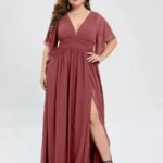 Robe Invitee Mariage Grande Taille Mauve Rose 5