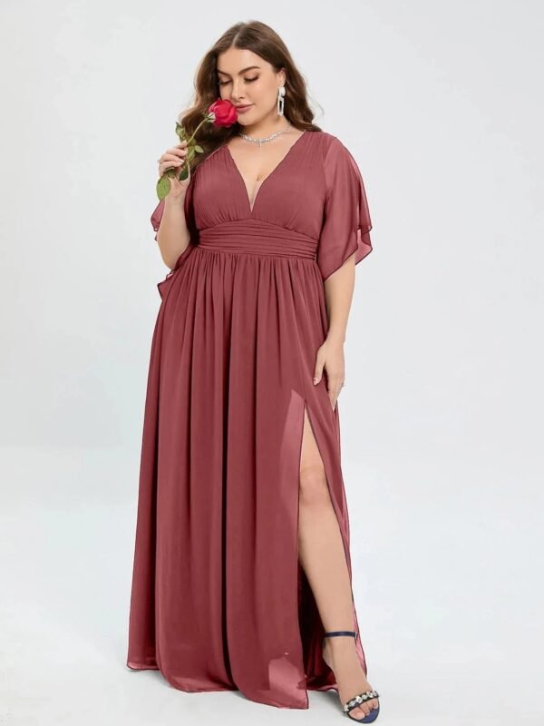 Robe Invitee Mariage Grande Taille Mauve Rose Mauve Rose Xl