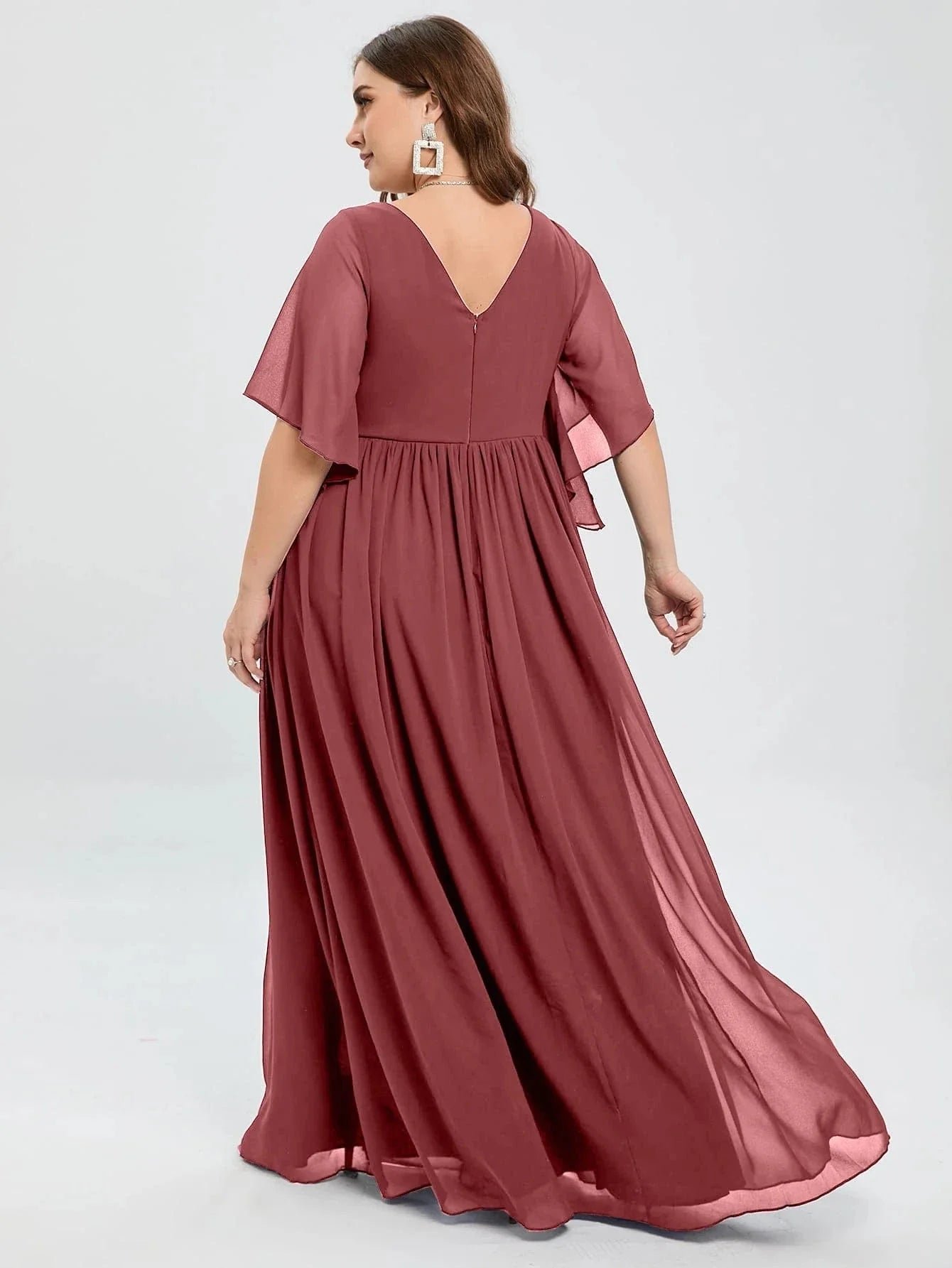 Robe Invitee Mariage Grande Taille Mauve Rose